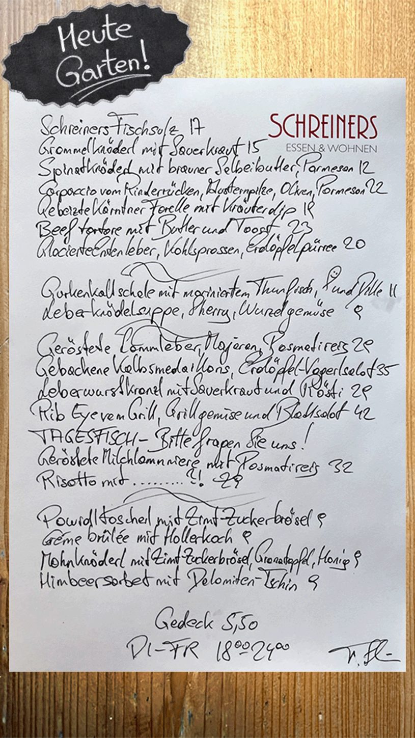 Speisekarte